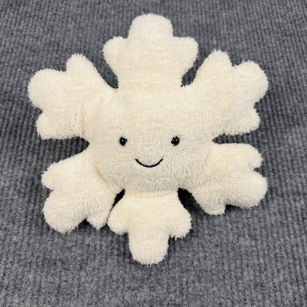 Jellycat I Am Large Amuseable Snowflake Plush Stuffed Toy Collectible 12" White